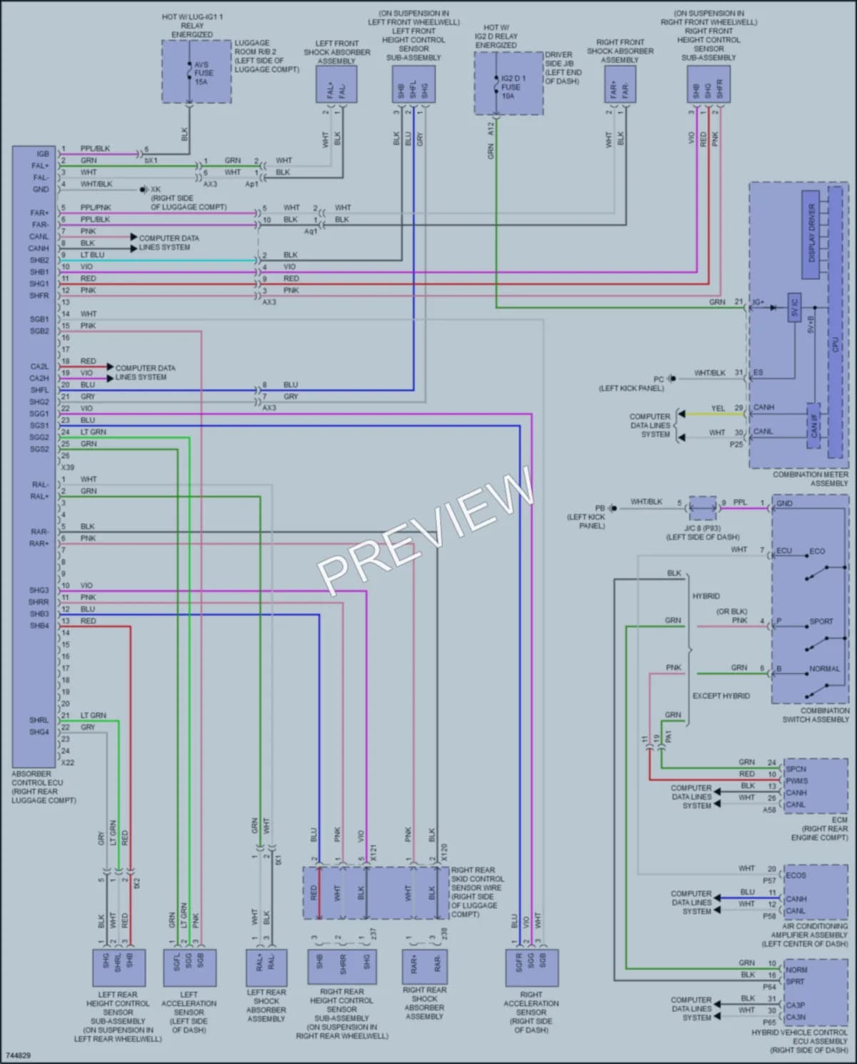 2022 Lexus LC500h Electronic Suspension wiring diagram preview