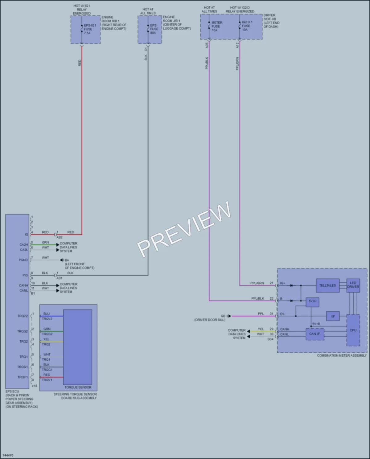 2022 Lexus LS500 Electronic Power Steering wiring diagram preview