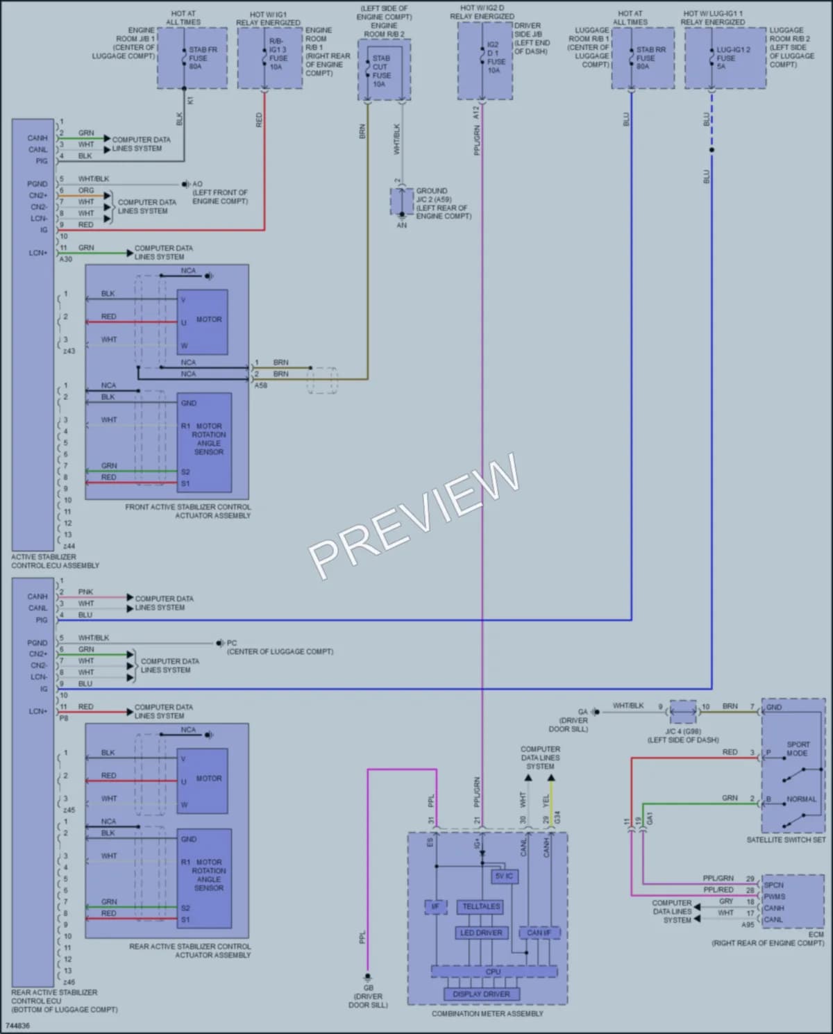 2022 Lexus LS500 Electronic Suspension wiring diagram preview