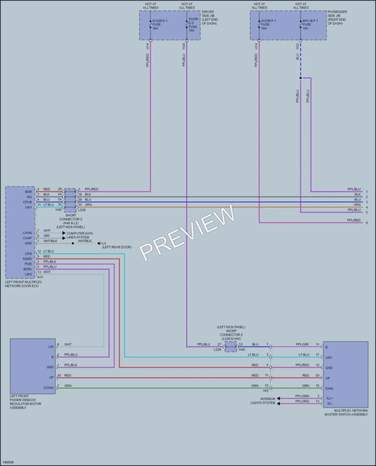 2022 Lexus LS500 Power Windows wiring diagram preview