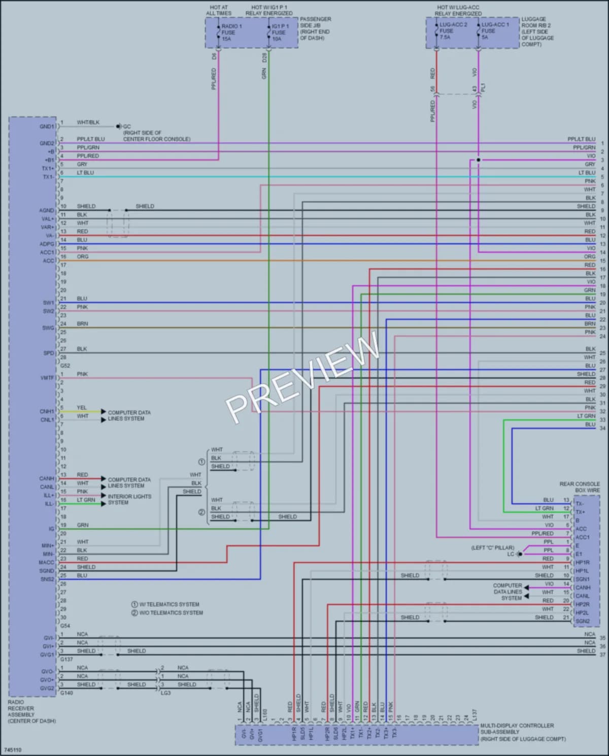 2022 Lexus LS500 Radio wiring diagram preview