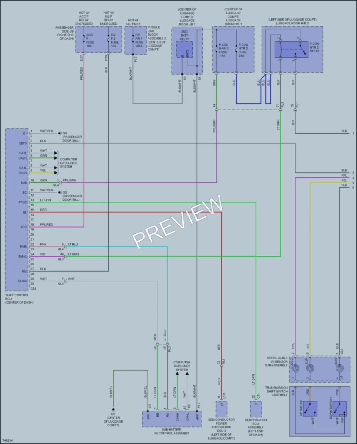 2022 Lexus LS500 Transmission wiring diagram preview