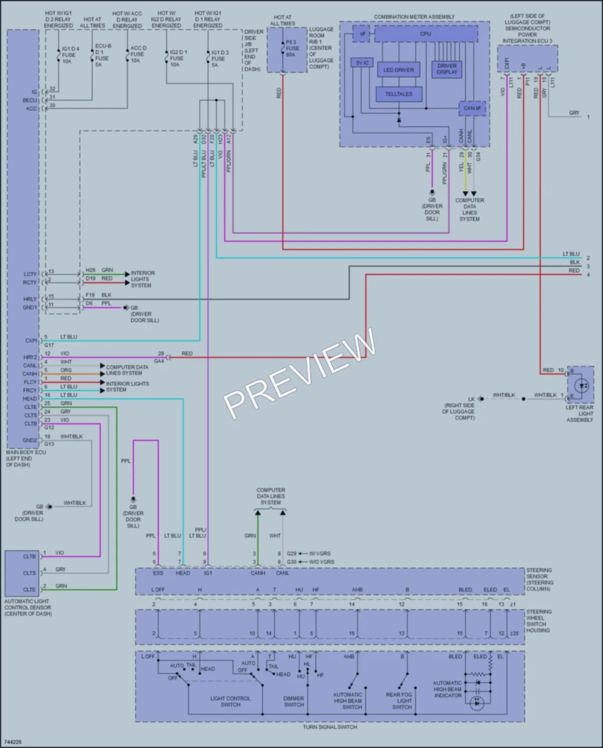 2022 Lexus LS500h Headlights wiring diagram preview