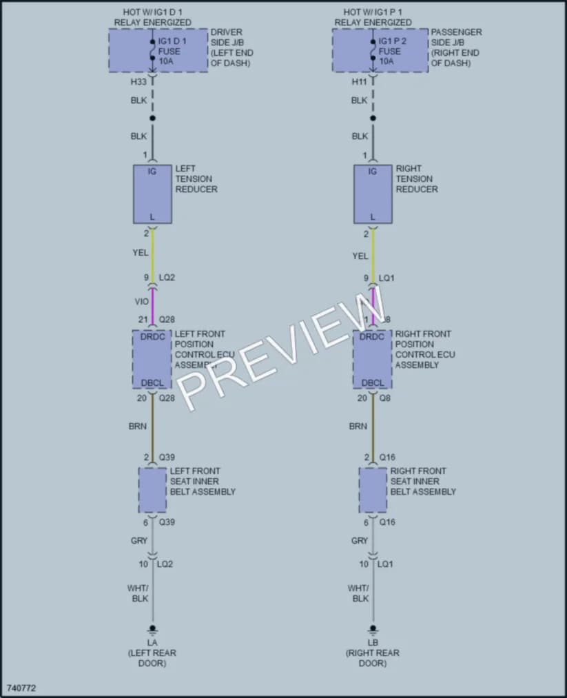 2022 Lexus LS500h Passive Restraints wiring diagram preview