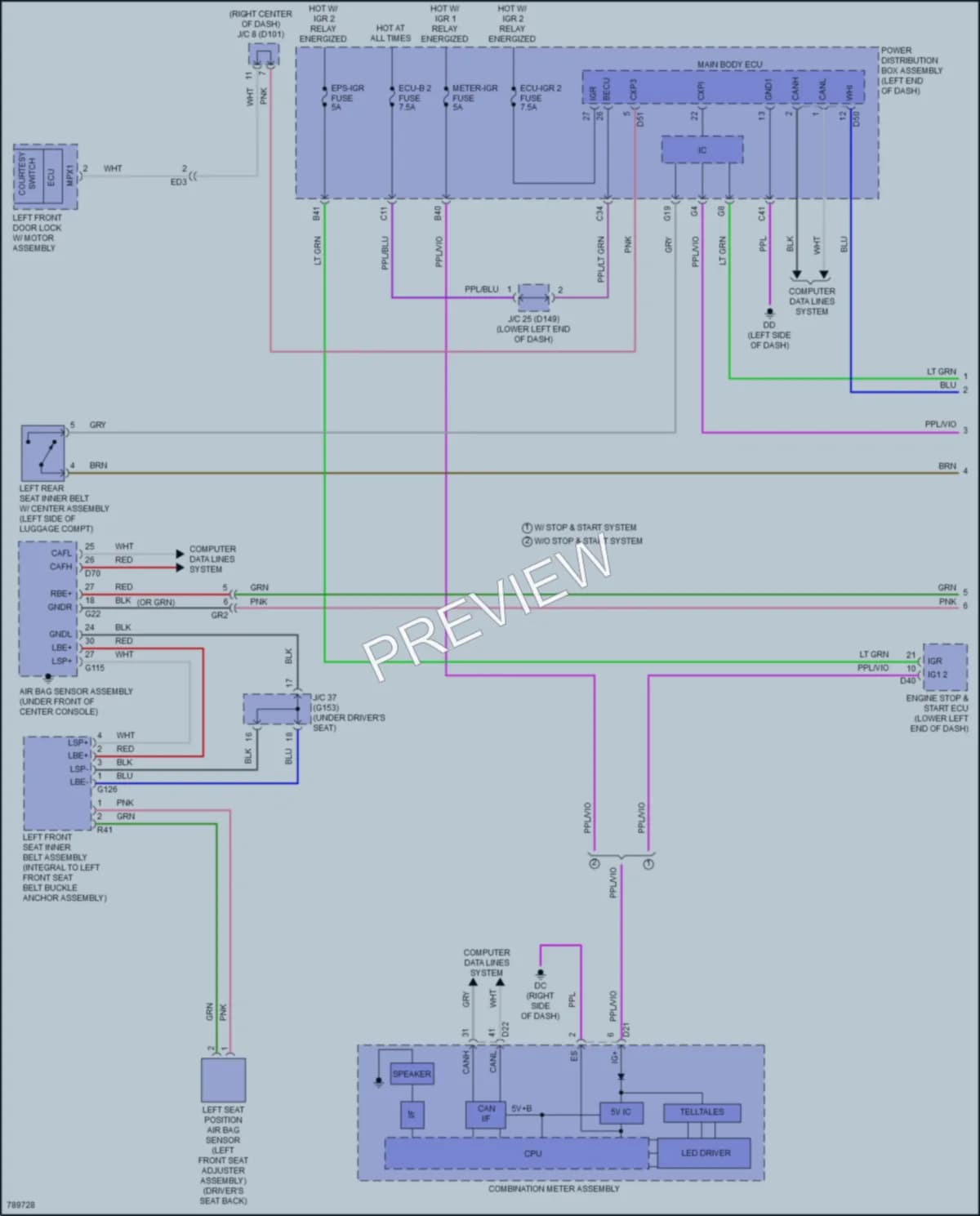 2022 Lexus NX250 Warning Systems wiring diagram preview