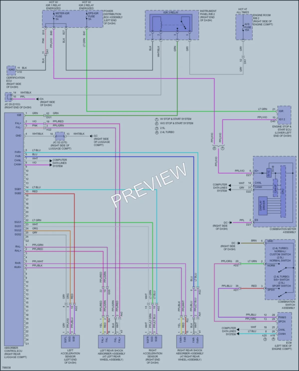 2022 Lexus NX350 Electronic Suspension wiring diagram preview
