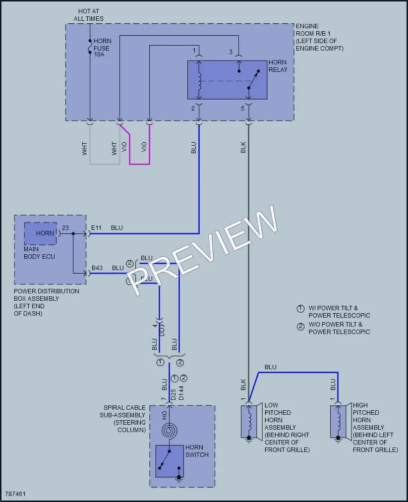 2022 Lexus NX350 Horn wiring diagram preview