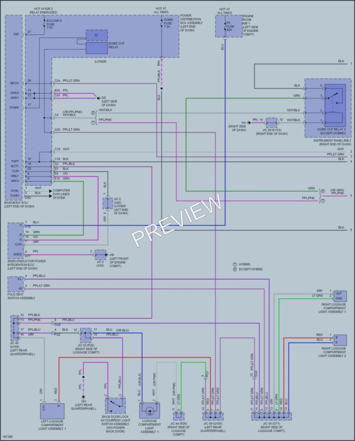 2022 Lexus NX350 Interior Lights wiring diagram preview