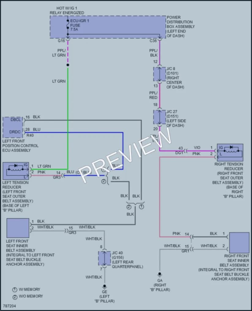 2022 Lexus NX350h Passive Restraints wiring diagram preview