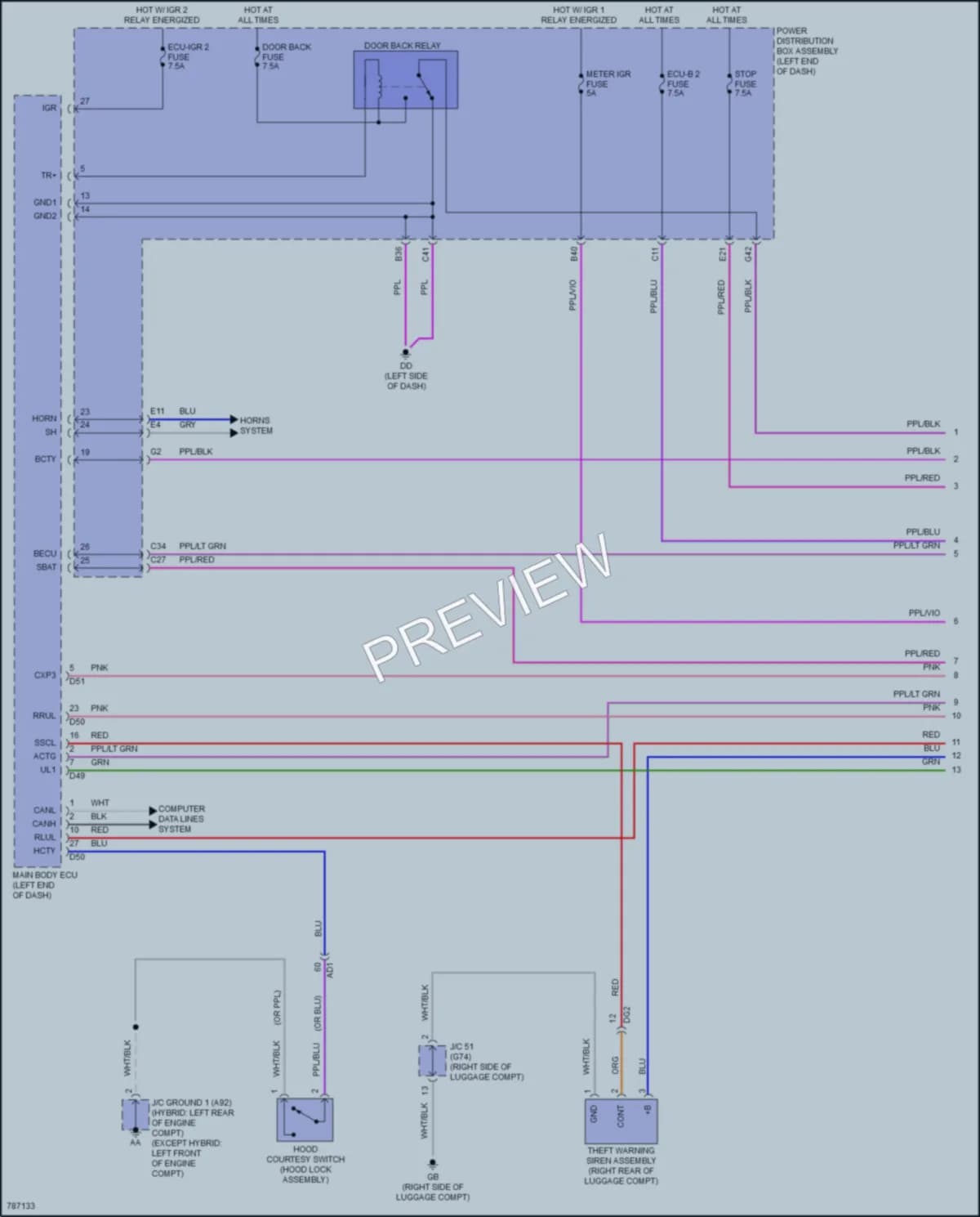 2022 Lexus NX350h Power Door Locks wiring diagram preview