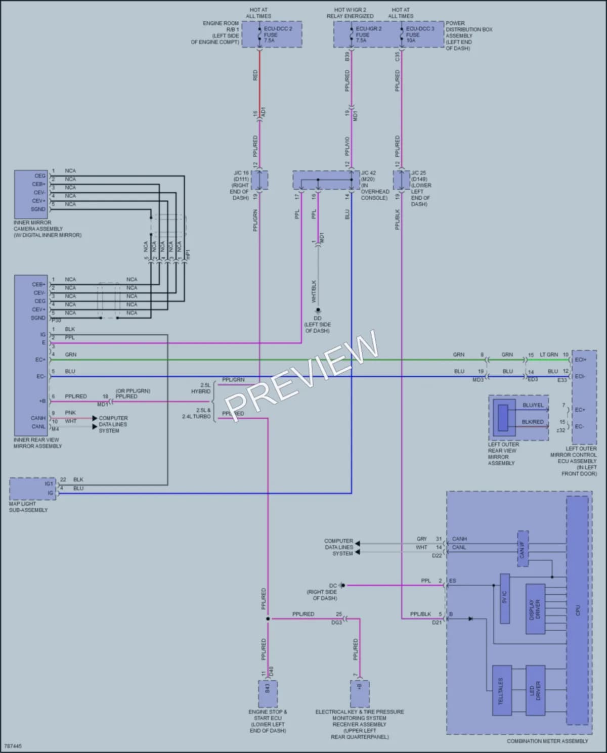 2022 Lexus NX350h Power Mirrors wiring diagram preview