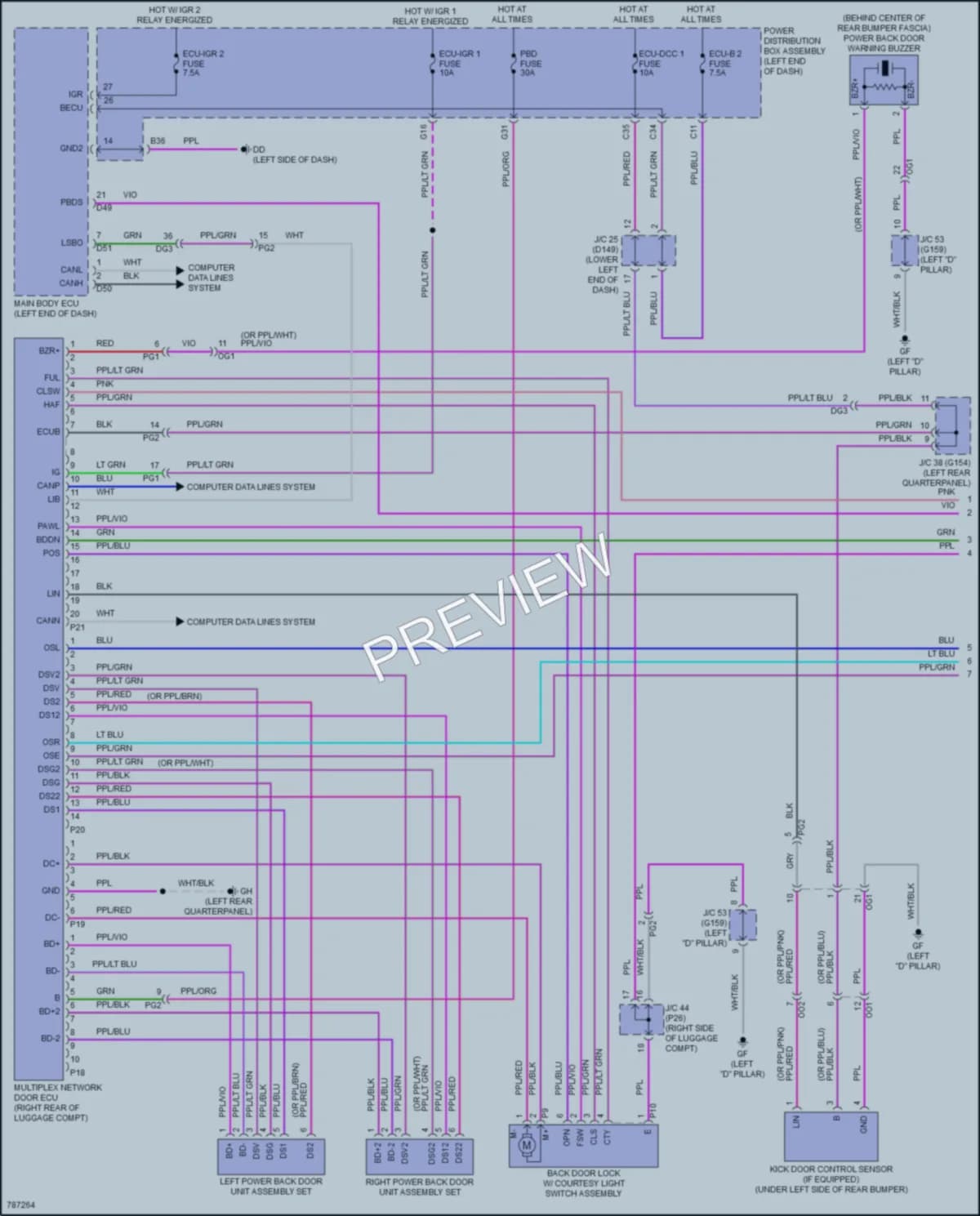 2022 Lexus NX350h Trunk Tailgate Fuel Door wiring diagram preview