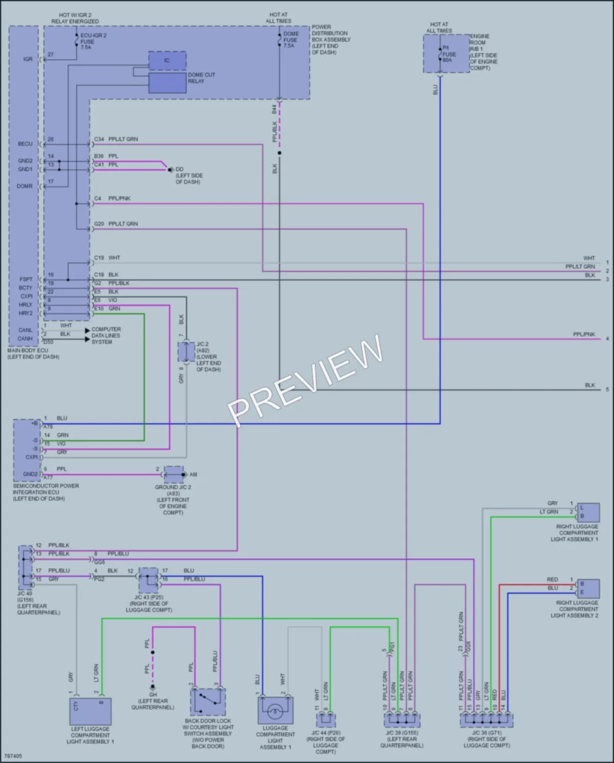 2022 Lexus NX450h Interior Lights wiring diagram preview