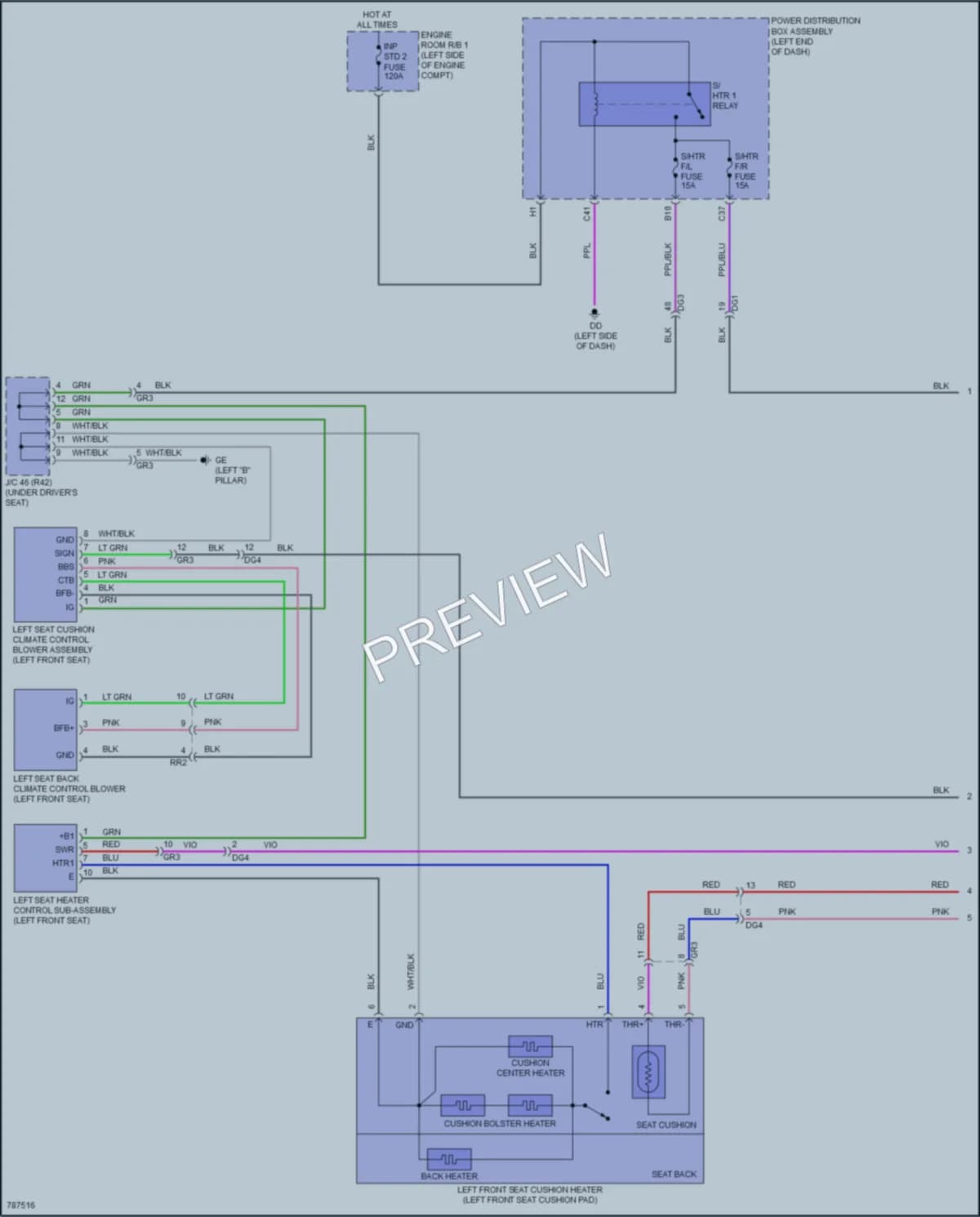 2022 Lexus NX450h Power Seats wiring diagram preview