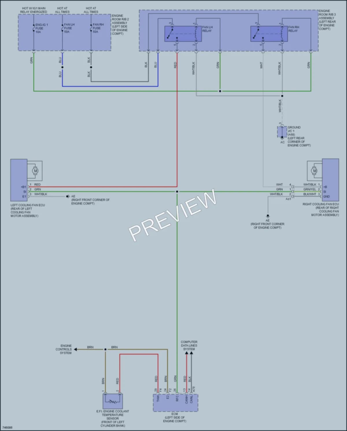2022 Lexus RCF Cooling Fan wiring diagram preview