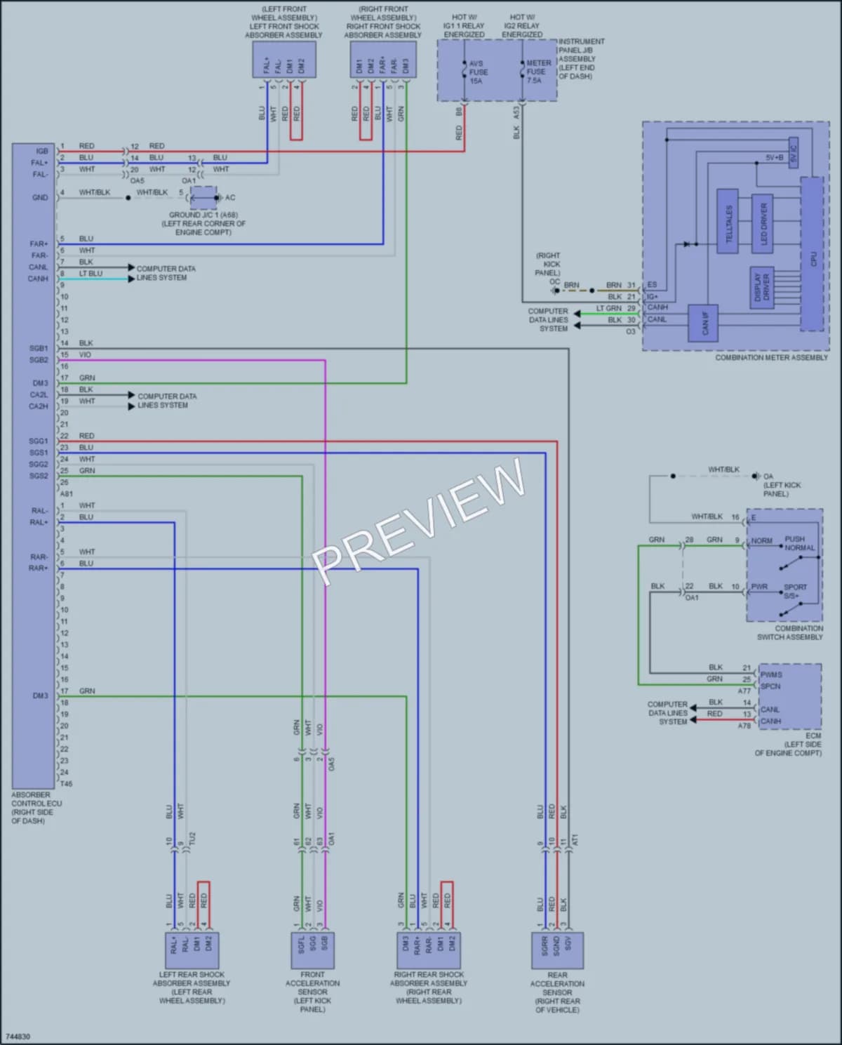 2022 Lexus RCF Electronic Suspension wiring diagram preview