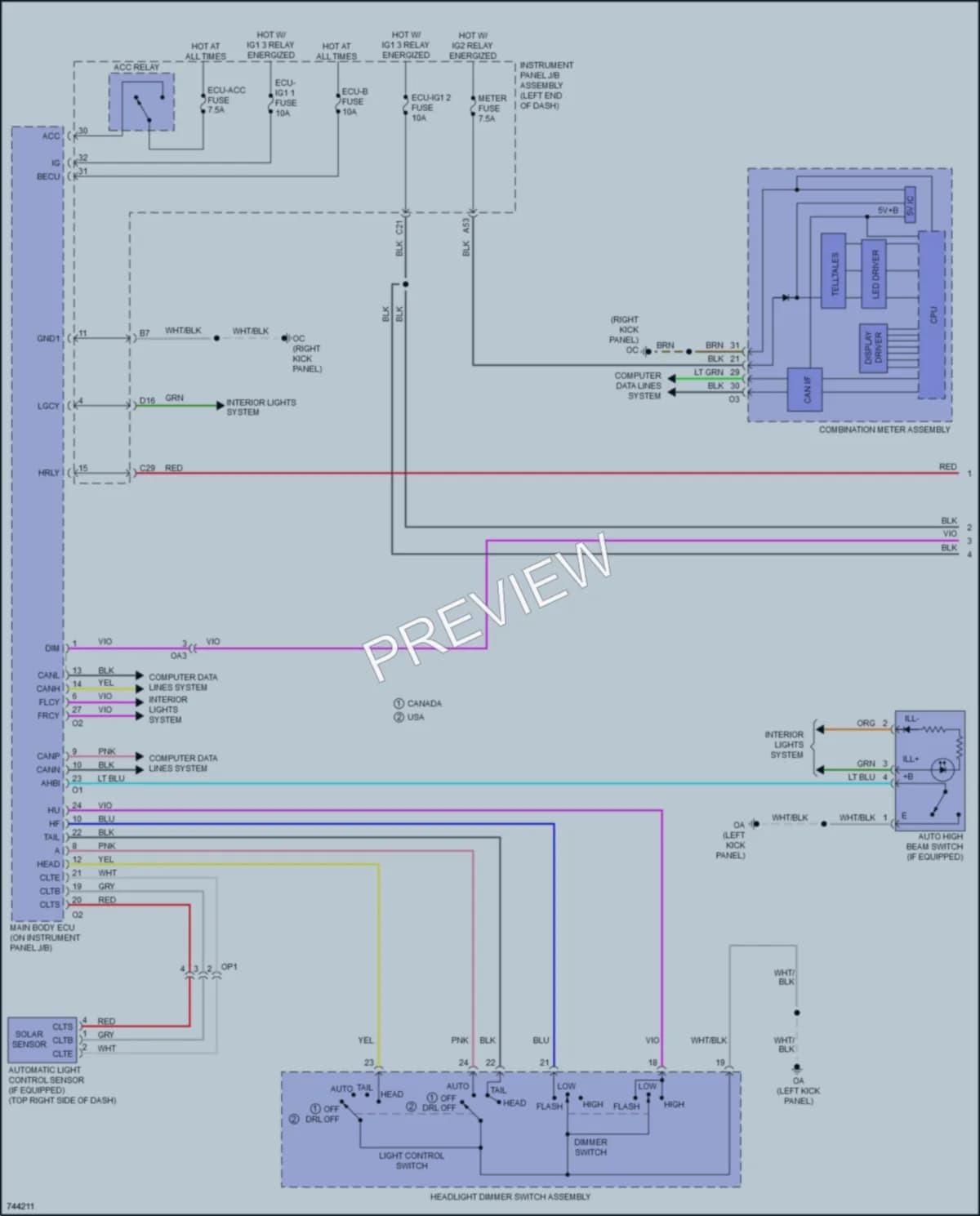 2022 Lexus RCF Headlights wiring diagram preview