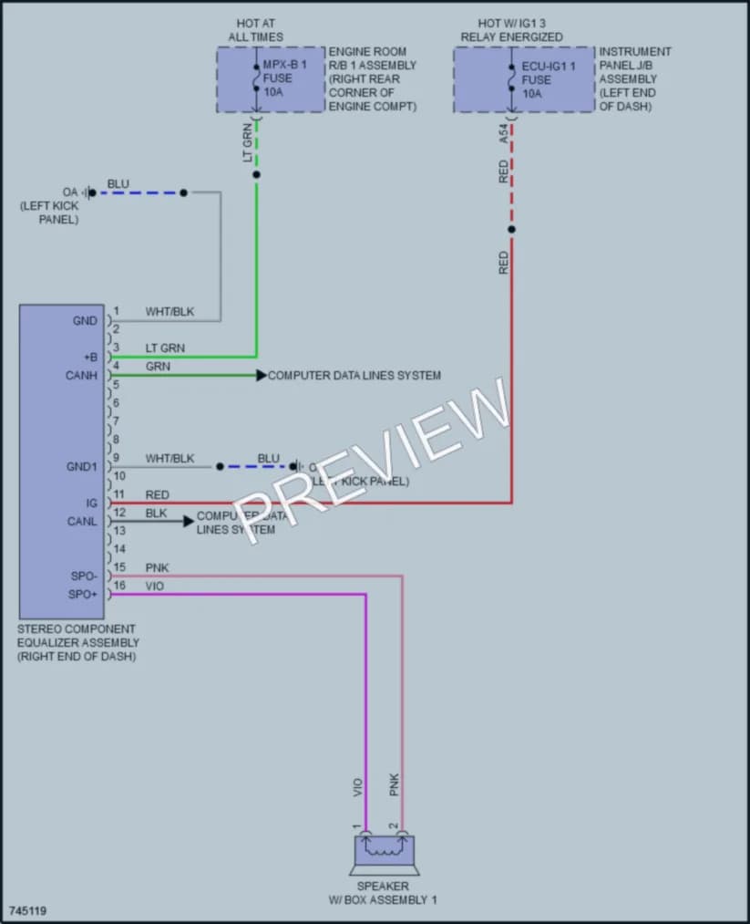 2022 Lexus RCF Radio wiring diagram preview