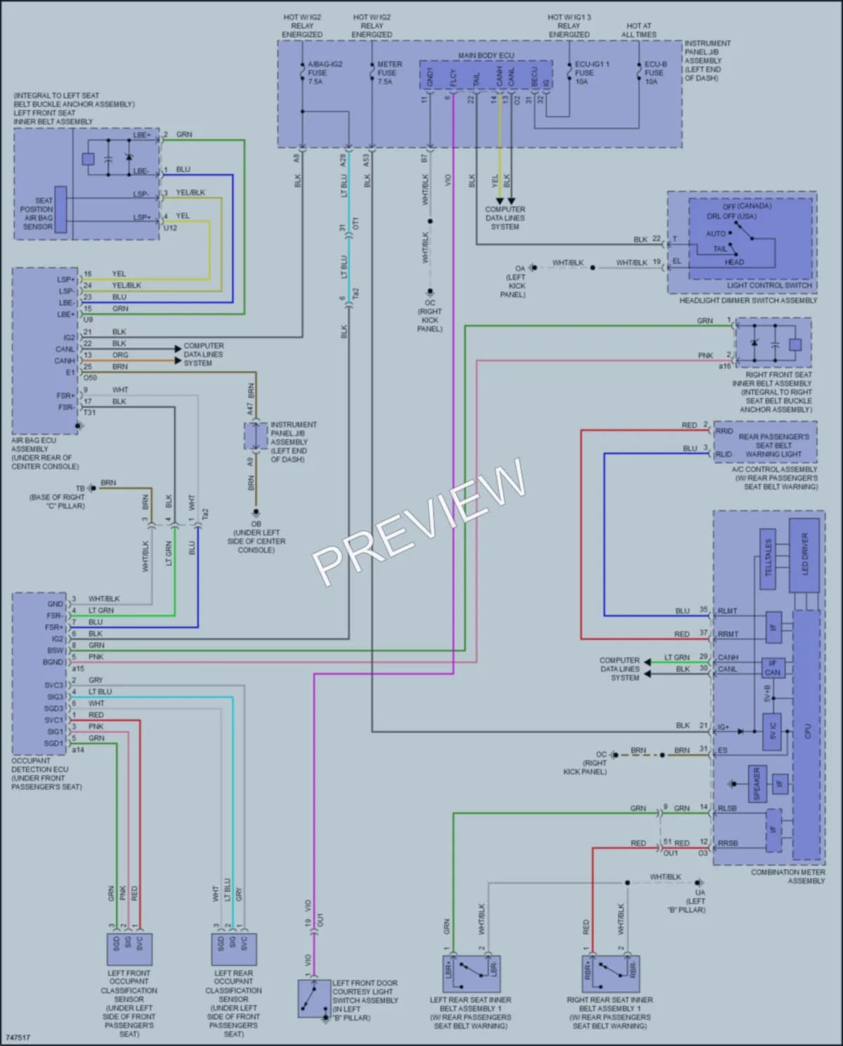 2022 Lexus RCF Warning Systems wiring diagram preview