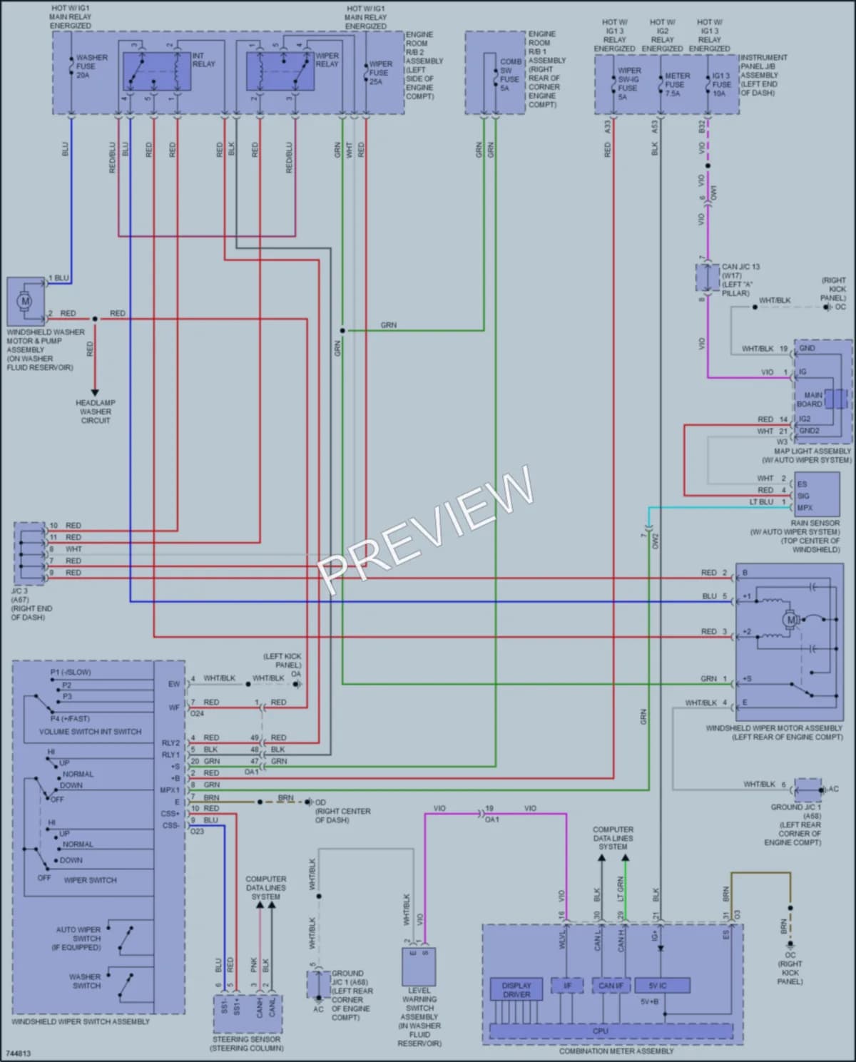 2022 Lexus RCF Wiper Washer wiring diagram preview