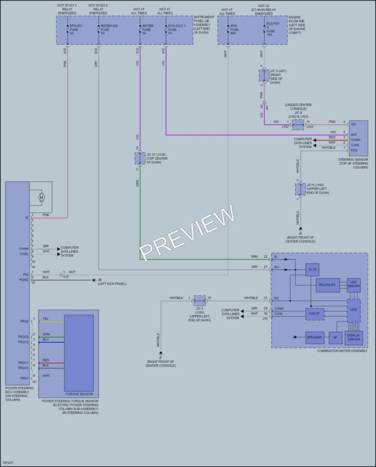 2022 Lexus RX350 Electronic Power Steering wiring diagram preview