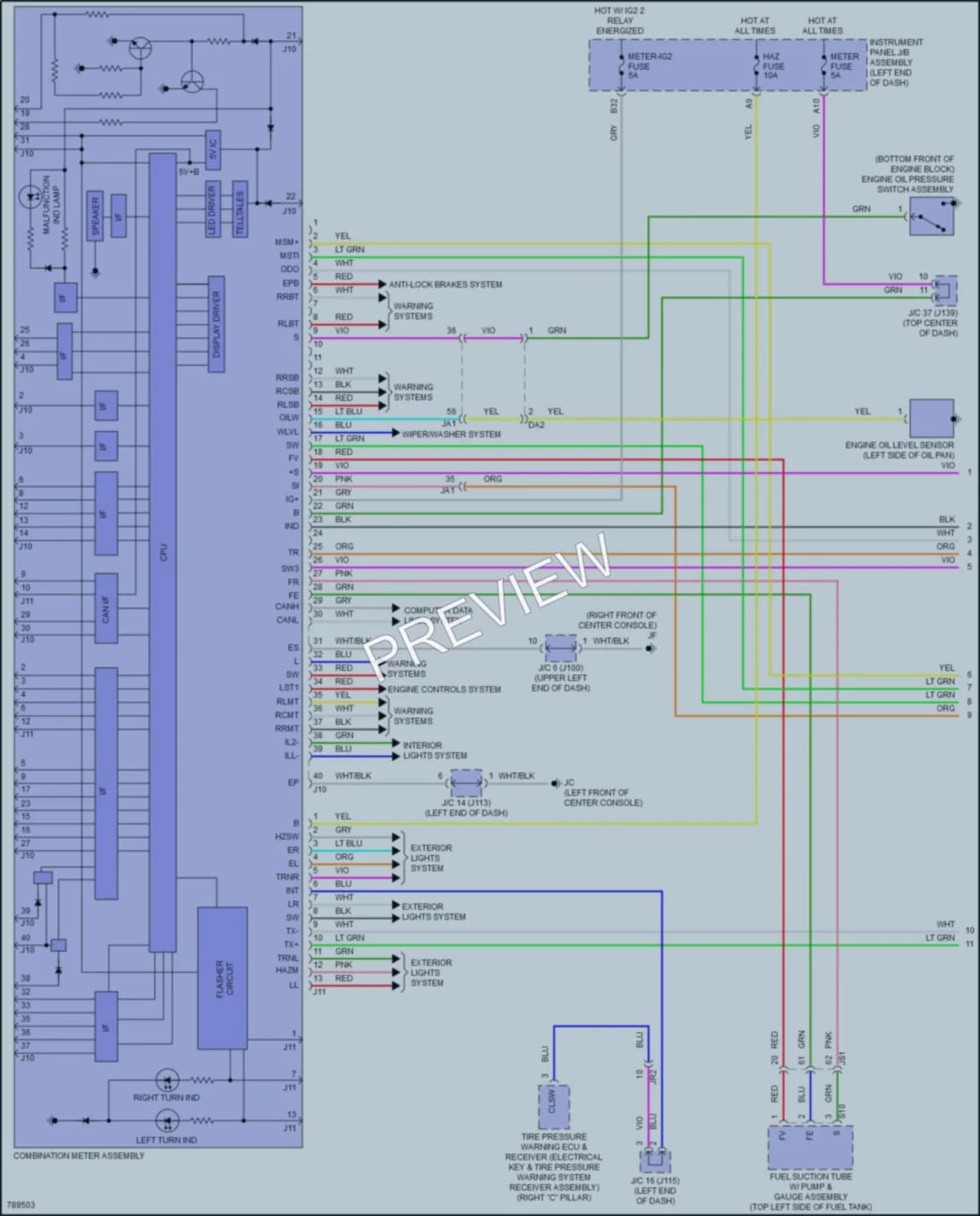 2022 Lexus RX350 Instrument Cluster wiring diagram preview