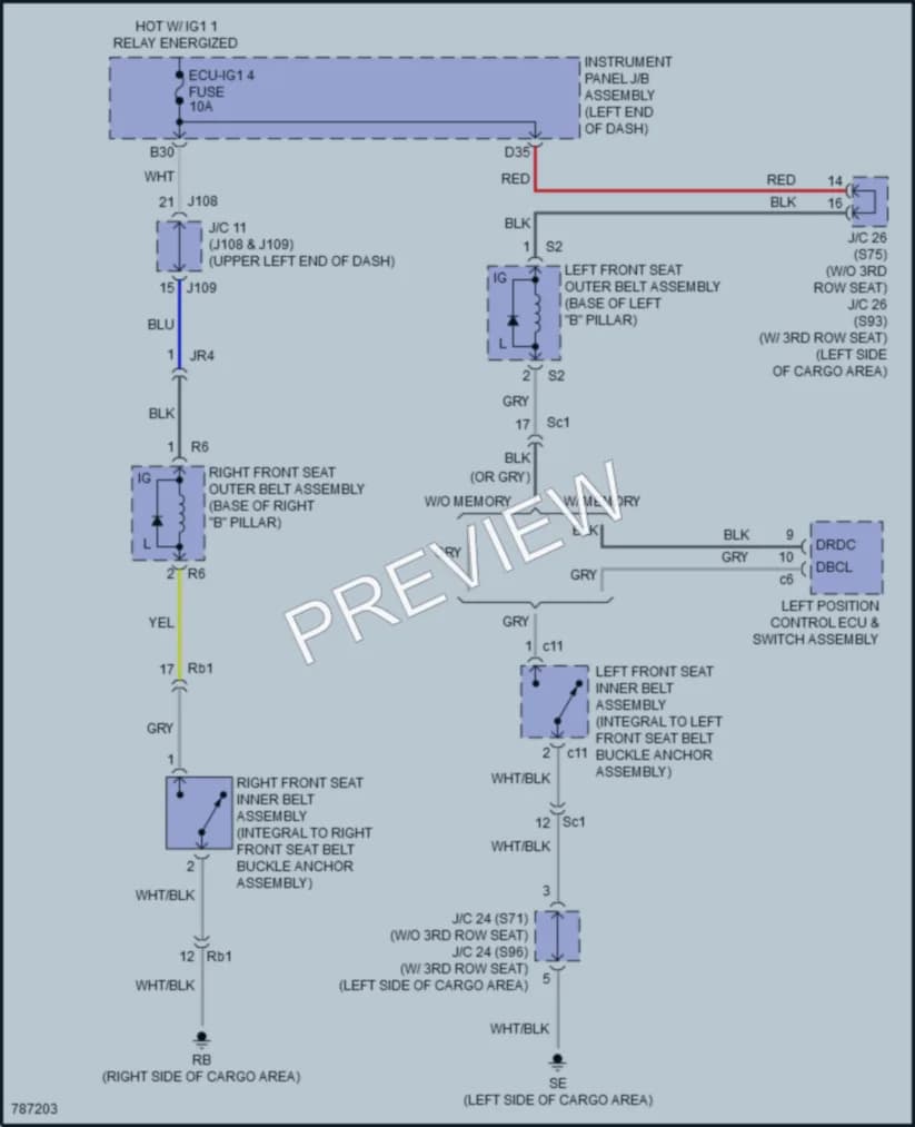 2022 Lexus RX350 Passive Restraints wiring diagram preview