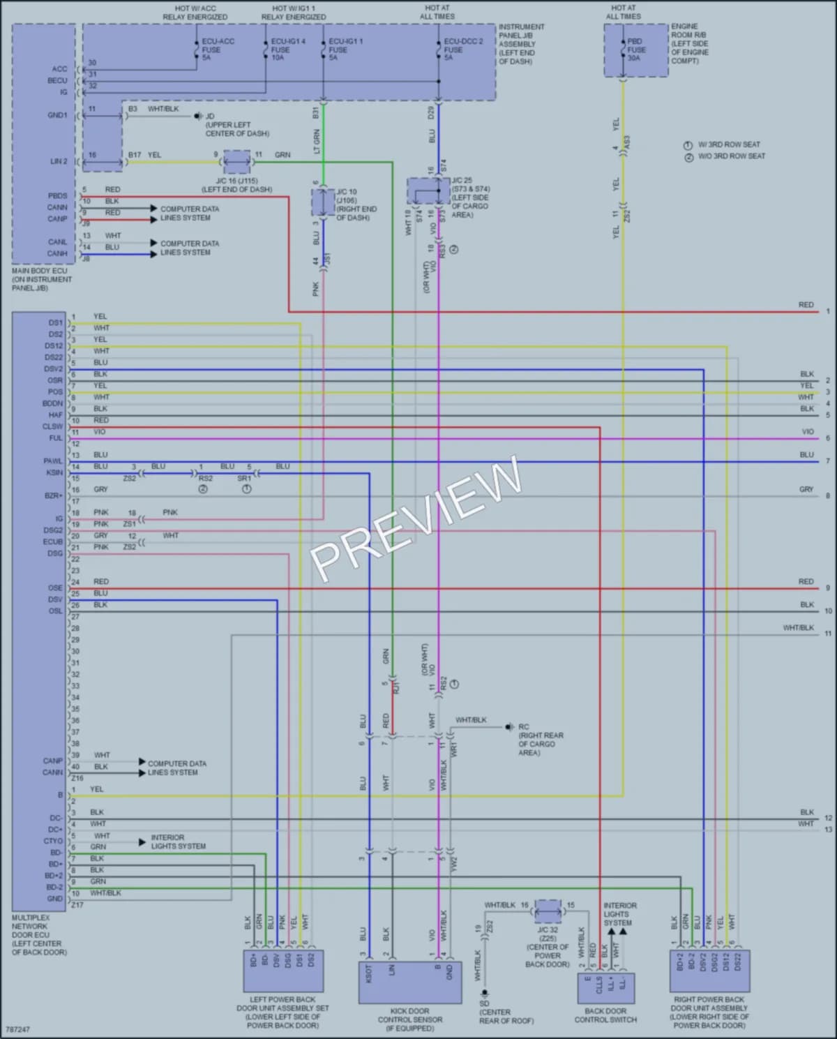 2022 Lexus RX350 Trunk Tailgate Fuel Door wiring diagram preview