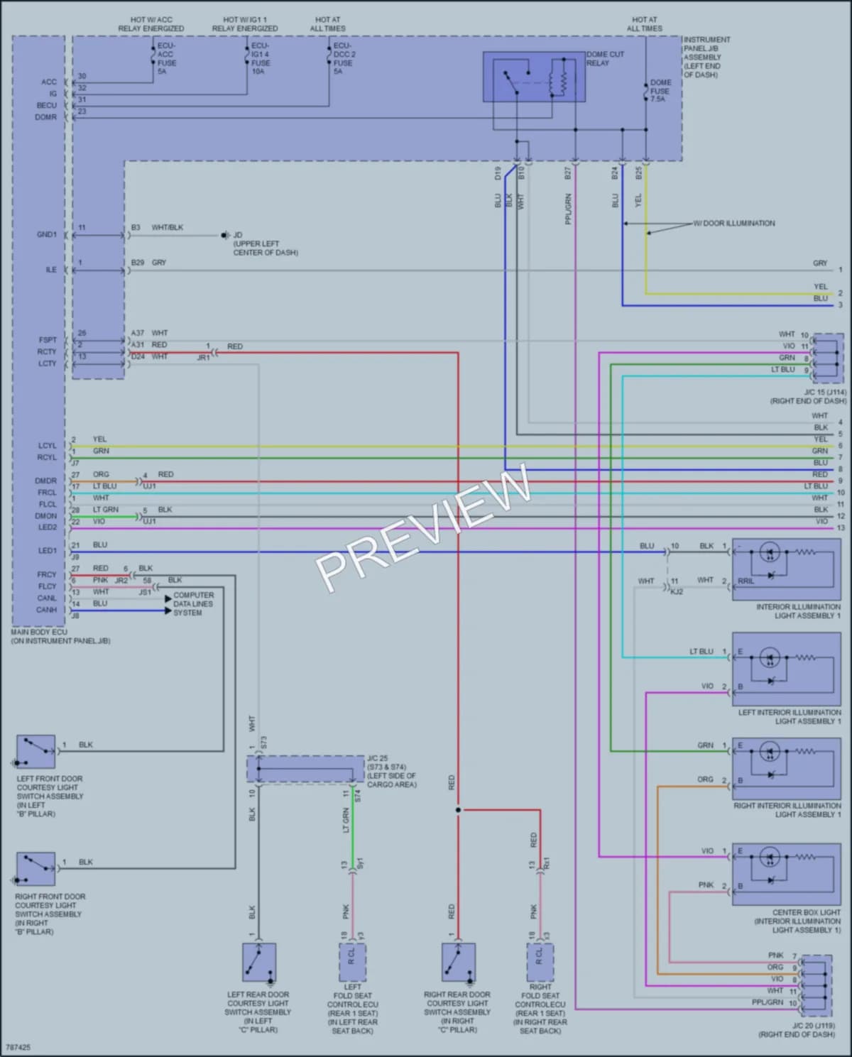 2022 Lexus RX350L Interior Lights wiring diagram preview
