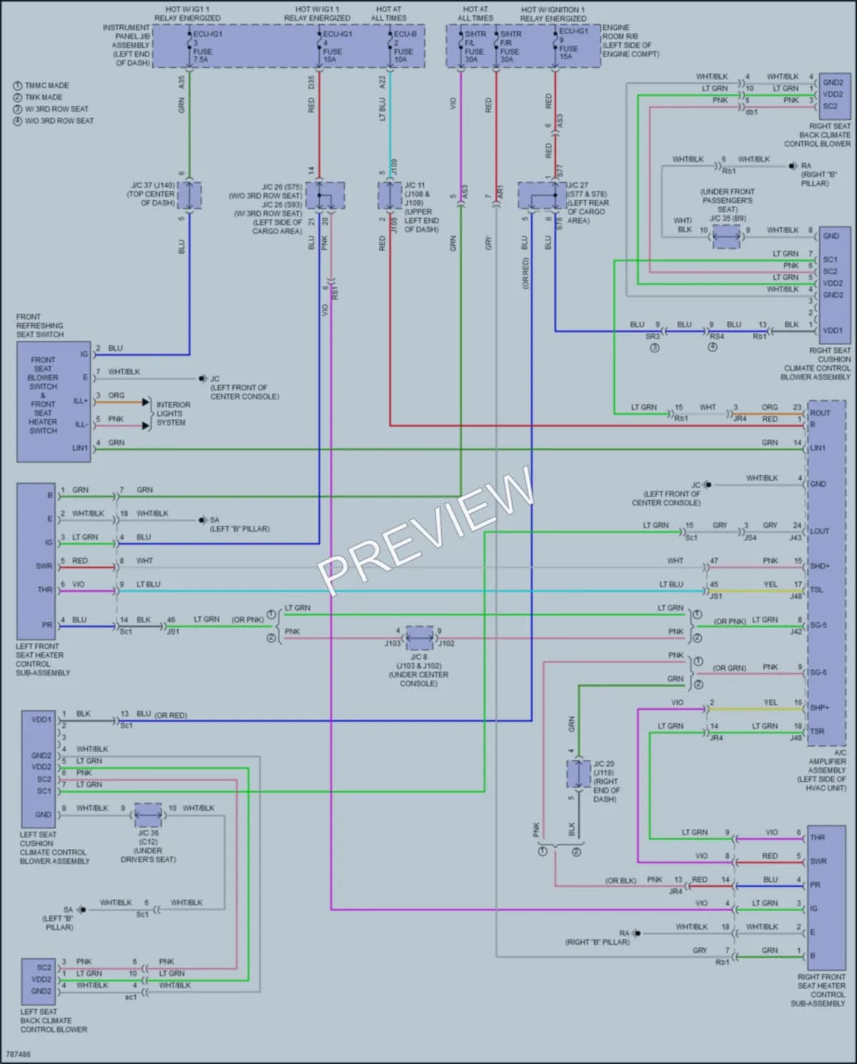 2022 Lexus RX350L Power Seats wiring diagram preview