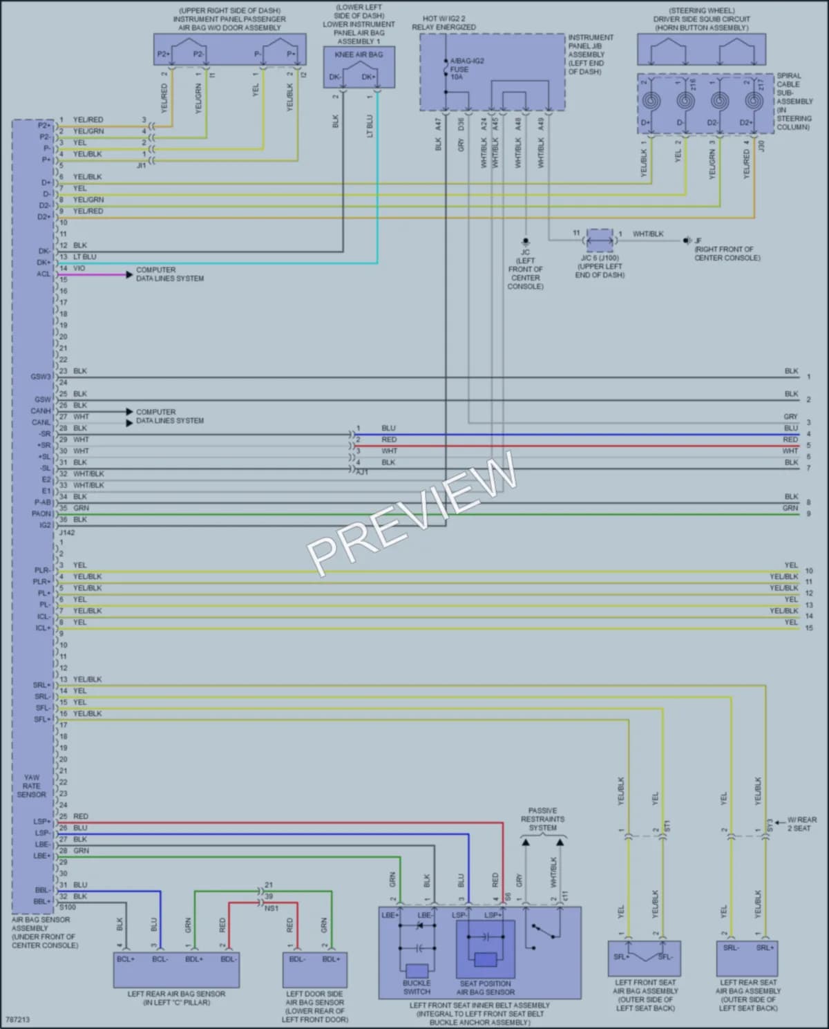 2022 Lexus RX350L Supplemental Restraints wiring diagram preview