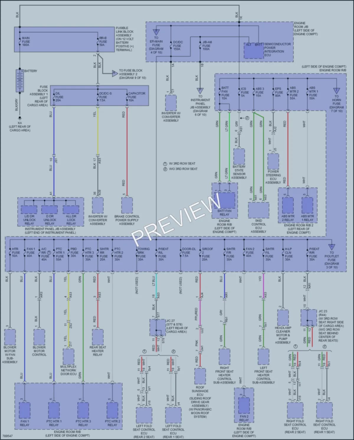 2022 Lexus RX450h Power Distribution wiring diagram preview