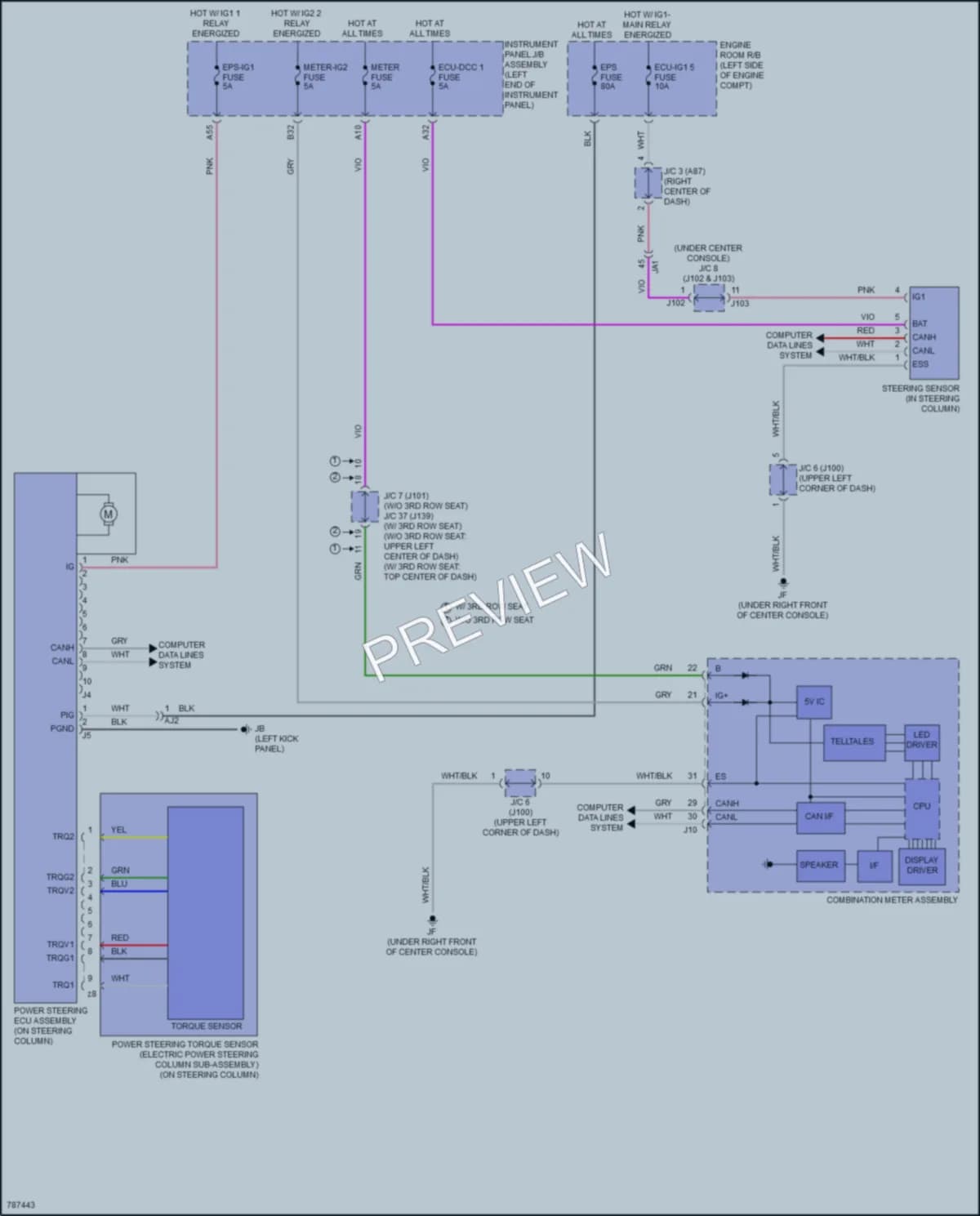 2022 Lexus RX450hL Electronic Power Steering wiring diagram preview