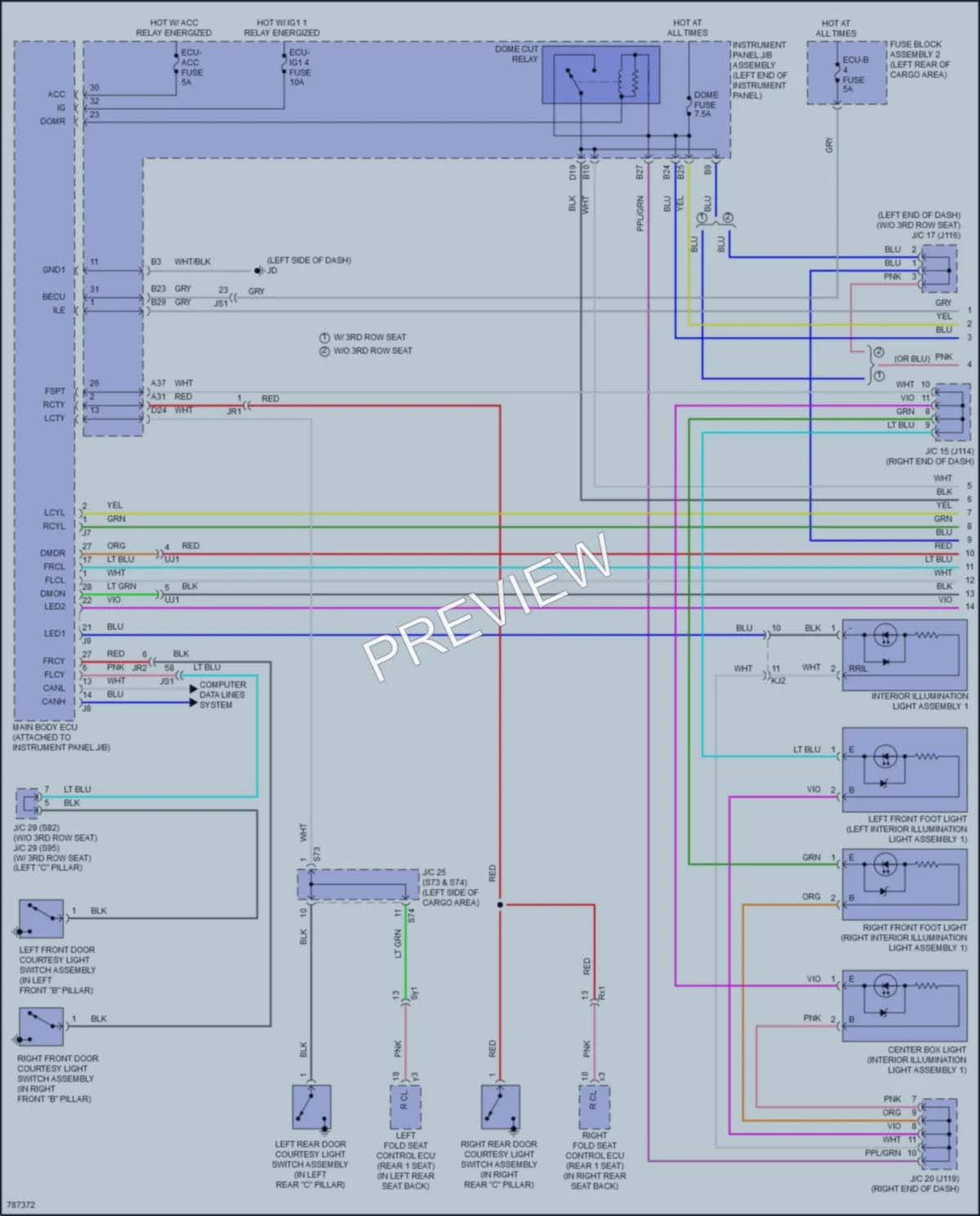 2022 Lexus RX450hL Interior Lights wiring diagram preview