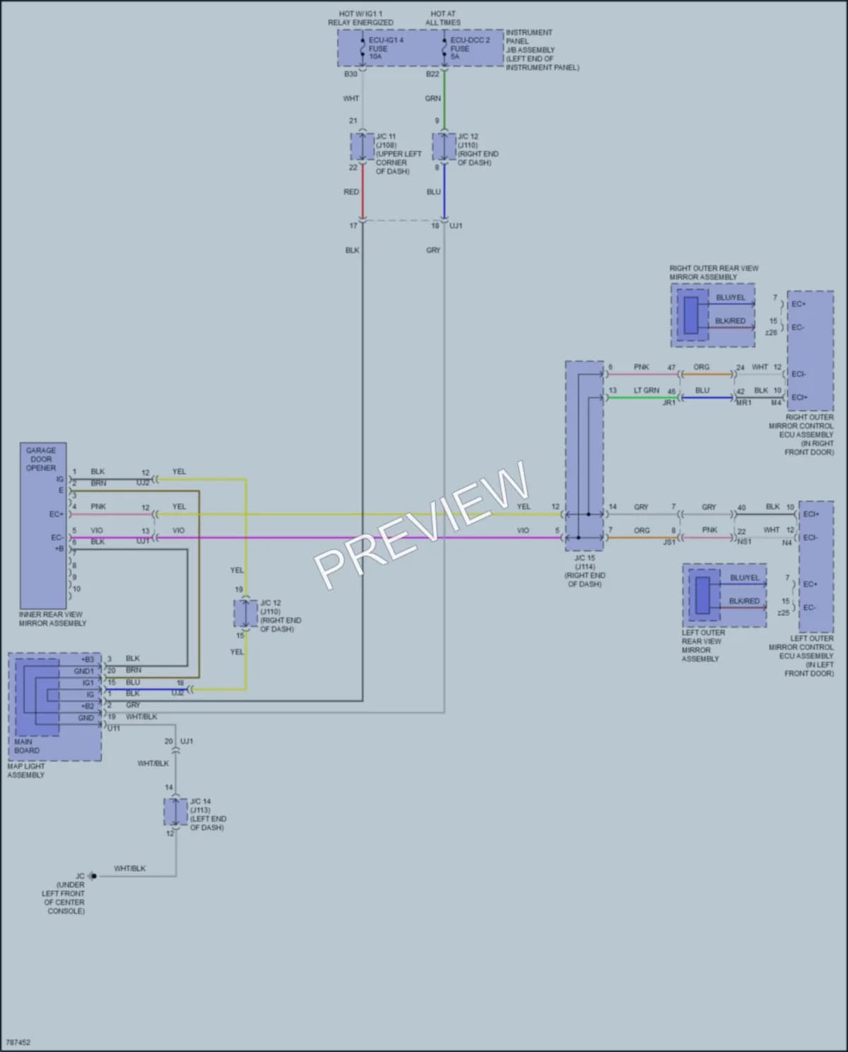2022 Lexus RX450hL Power Mirrors wiring diagram preview