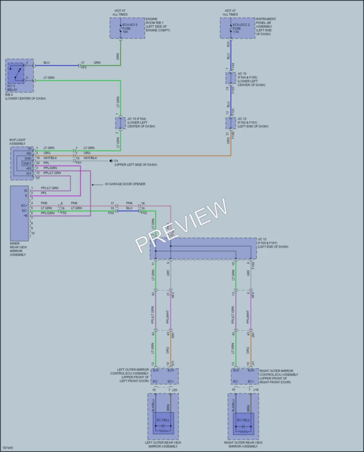 2022 Lexus UX200 Power Mirrors wiring diagram preview