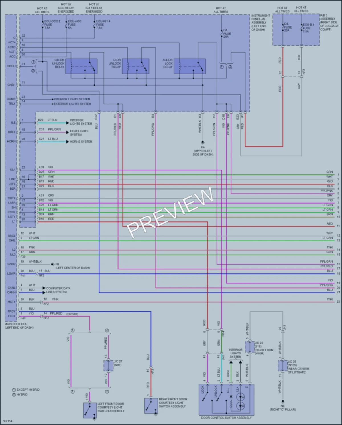 2022 Lexus UX250h Anti Theft wiring diagram preview