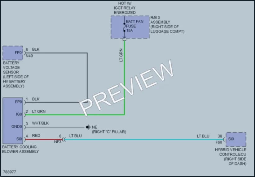 2022 Lexus UX250h Cooling Fan wiring diagram preview