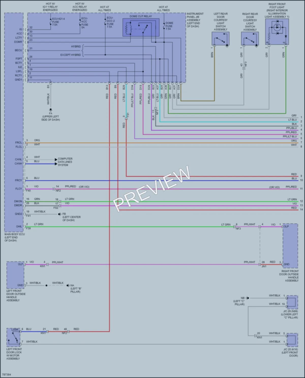 2022 Lexus UX250h Interior Lights wiring diagram preview