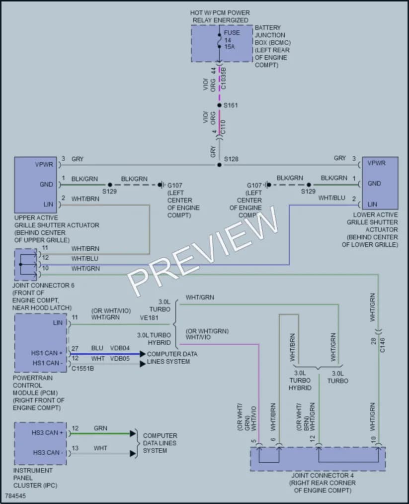 2022 Lincoln Aviator Active Bodyworks wiring diagram preview