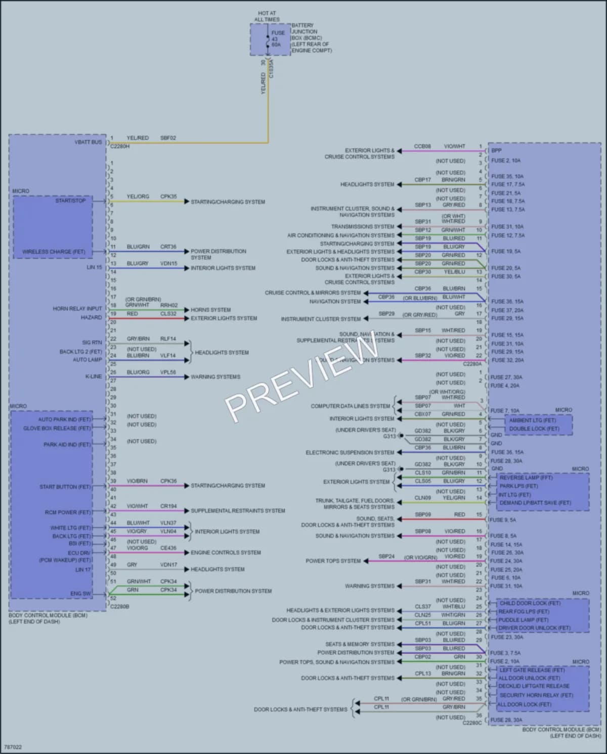 2022 Lincoln Aviator Body Control Modules wiring diagram preview