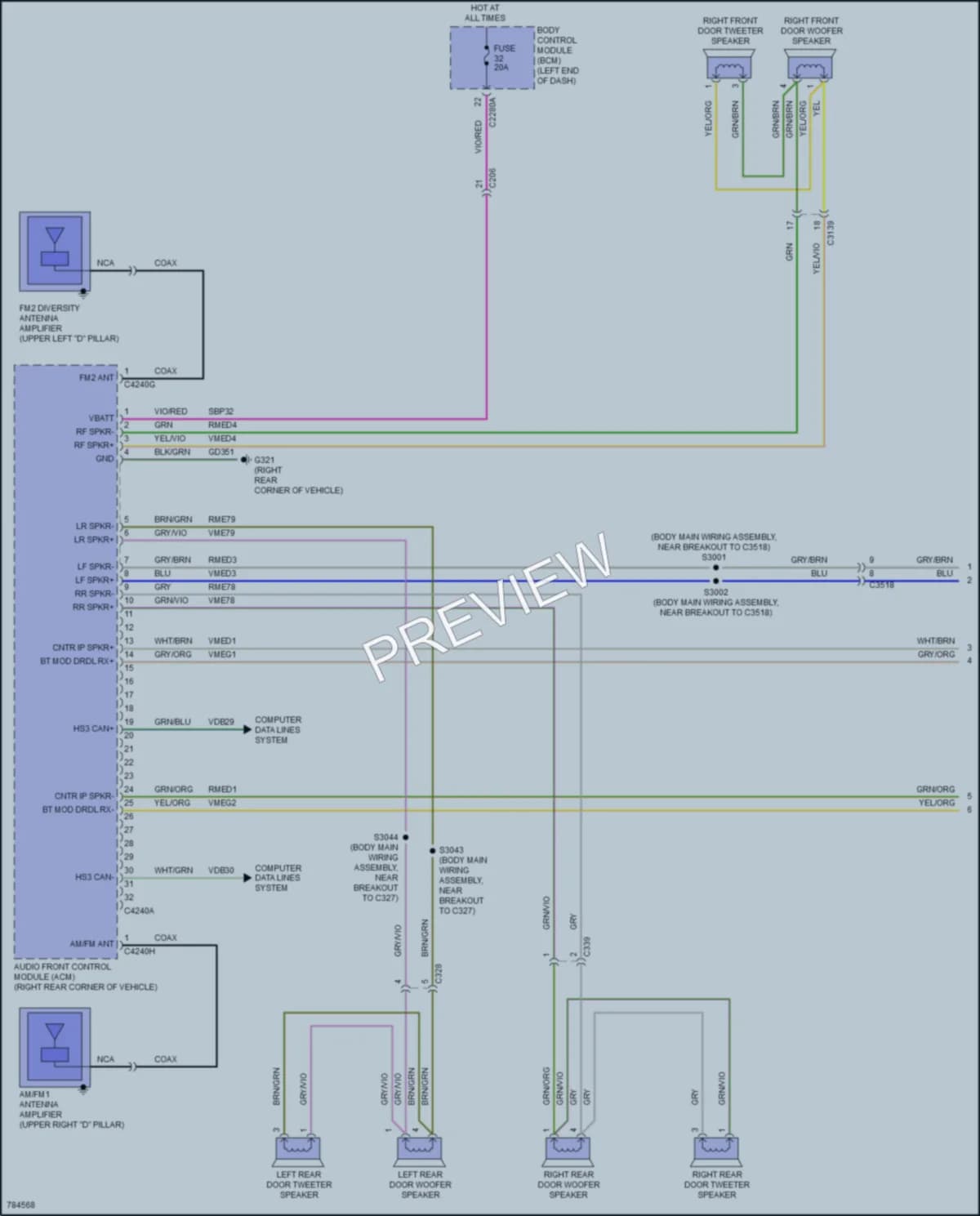 2022 Lincoln Aviator Radio wiring diagram preview