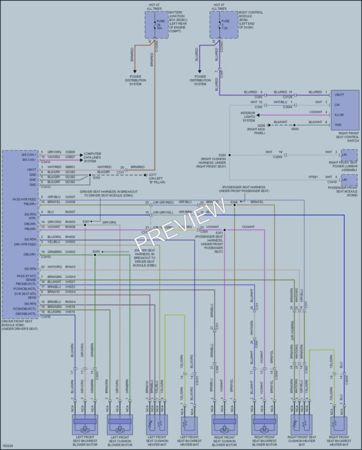 2022 Lincoln AviatorPlugIn Power Seats wiring diagram preview