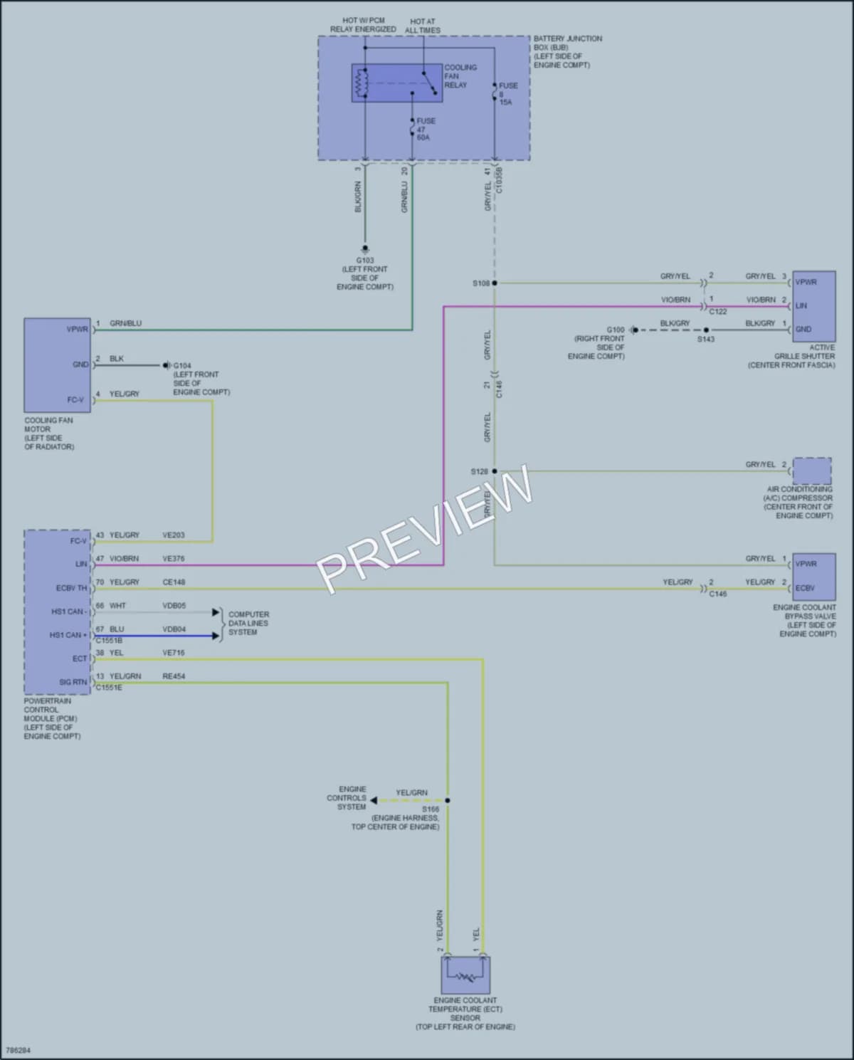 2022 Lincoln Corsair Cooling Fan wiring diagram preview