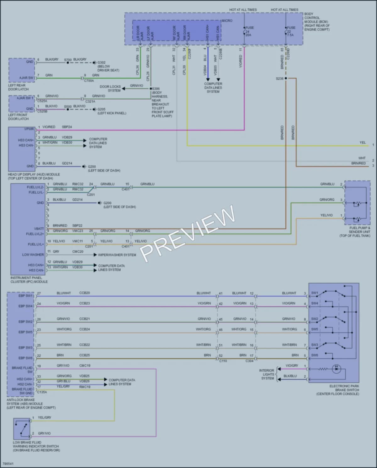 2022 Lincoln Corsair Instrument Cluster wiring diagram preview