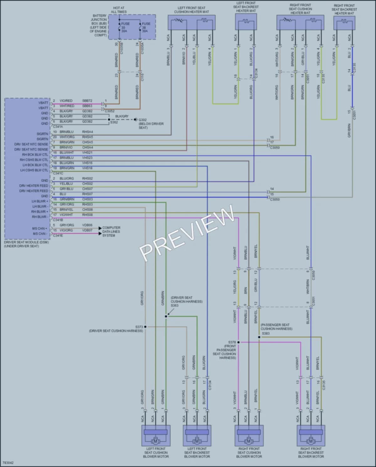 2022 Lincoln Corsair Power Seats wiring diagram preview