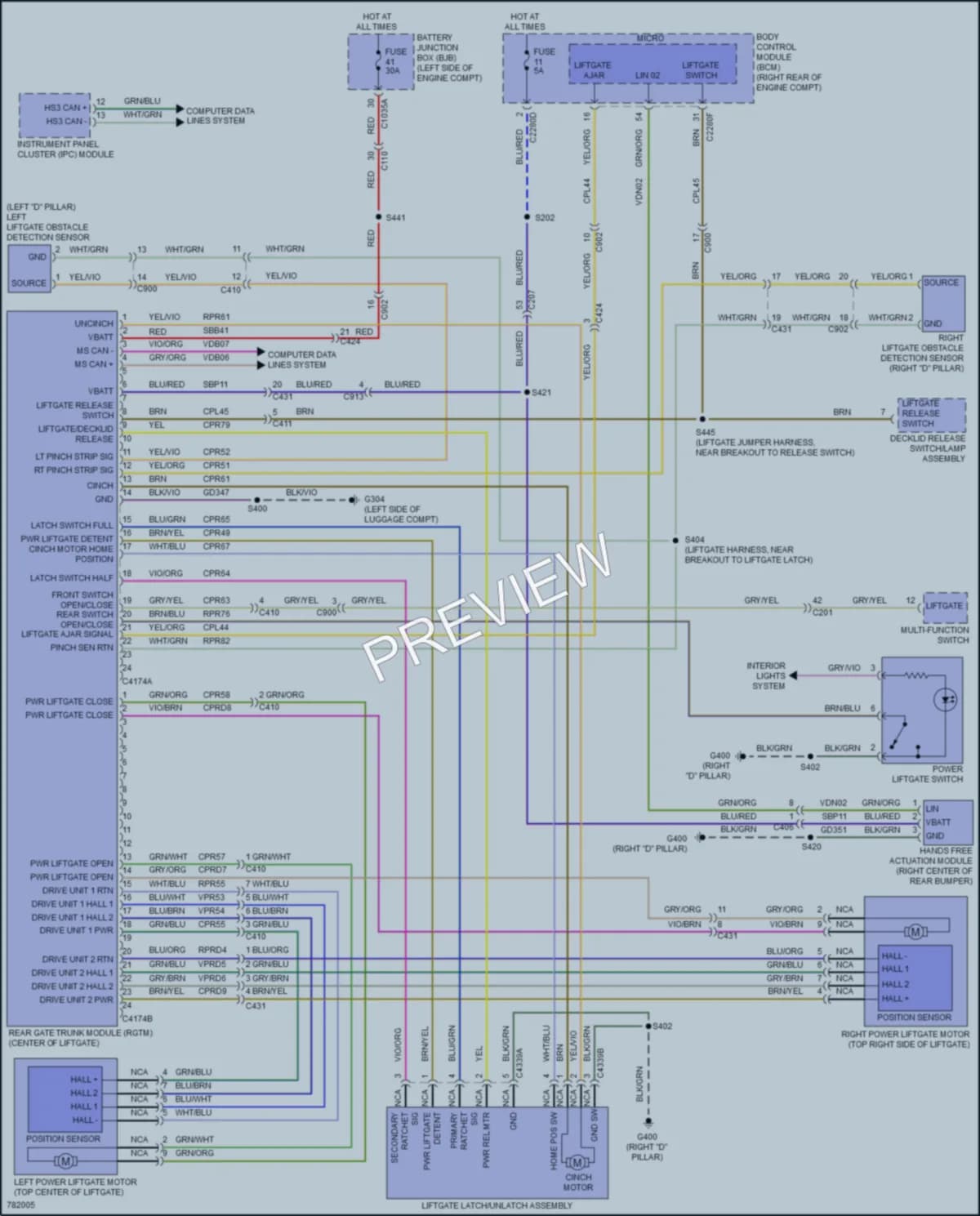 2022 Lincoln Corsair Trunk Tailgate Fuel Door wiring diagram preview