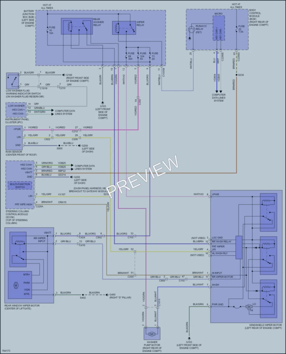 2022 Lincoln Corsair Wiper Washer wiring diagram preview