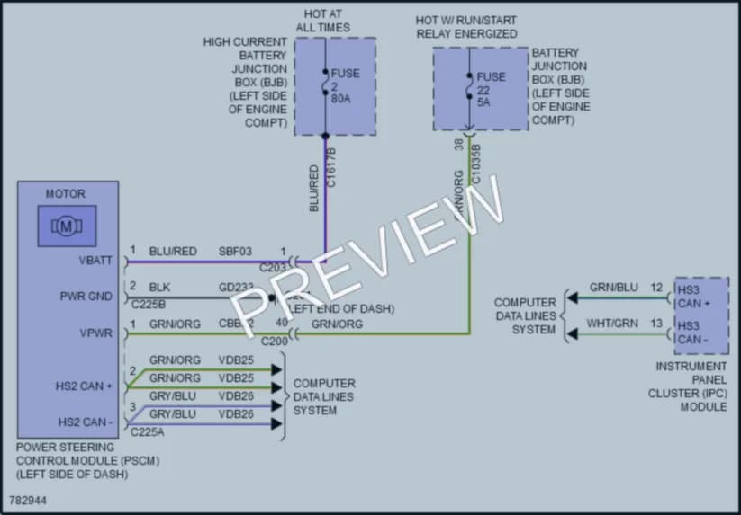 2022 Lincoln CorsairPlugIn Electronic Power Steering wiring diagram preview