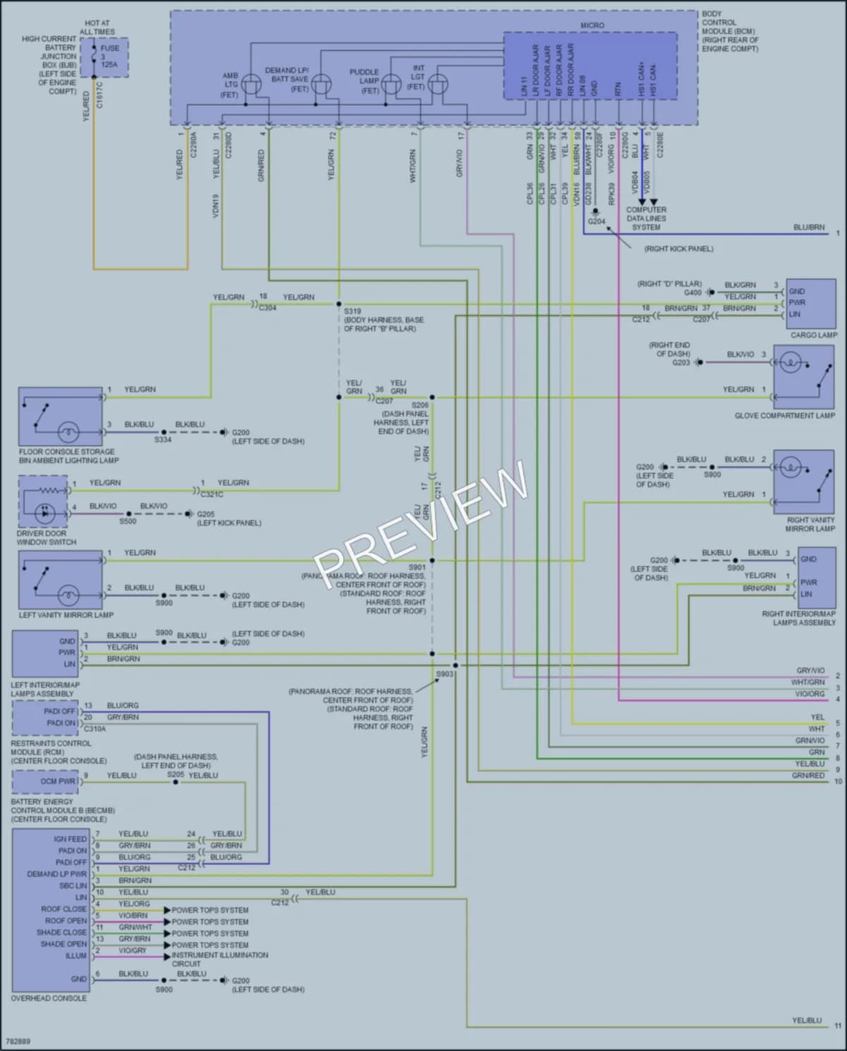 2022 Lincoln CorsairPlugIn Interior Lights wiring diagram preview